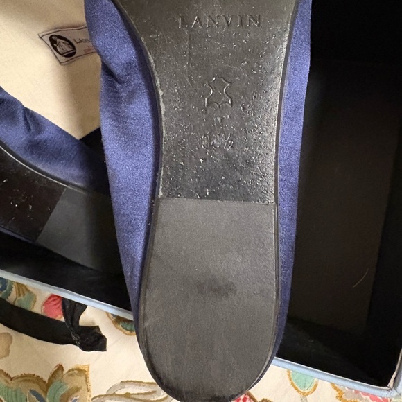 LANVIN Élégant Satin Ballerine Slippers with Jeweled Silk Tulle ~ EU 38.5 US 7.5 - Picture 14 of 16